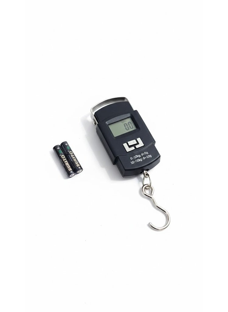 Portable Digital Luggage Scale - Handheld Electronic Hanging Balance 50kg for Travel, Fishing & Kitchen - Black - Image 1
